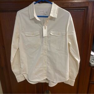 Good American Cream Button-Up Blouse